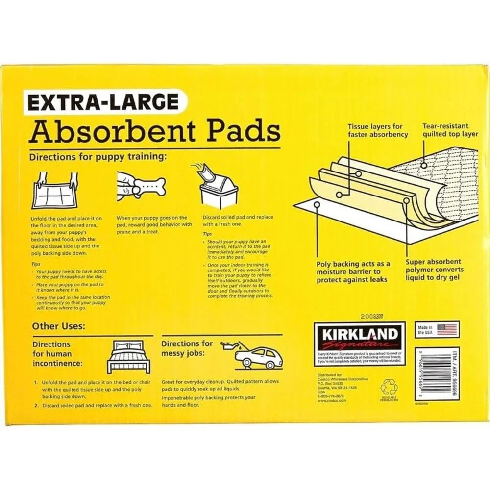 Kirkland Signature Extra Large Absorbent Pads, 76Cm X 58Cm - 100 Pack